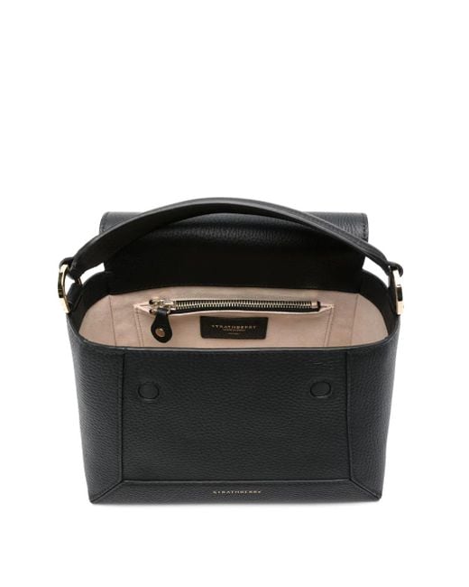 Strathberry Black Mosaic Top Handle Grain Bags