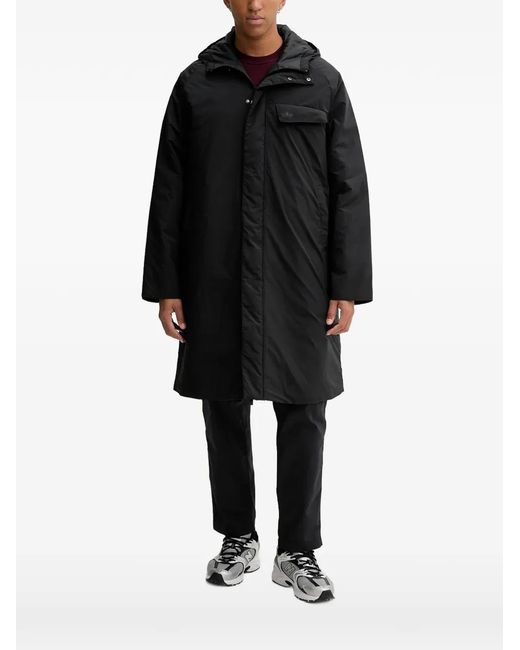 Adidas Black Hooded Parka Coat for men