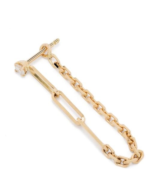 Yvonne Léon White 18K Diamond Solitaire Chain Diamond Drop Earring