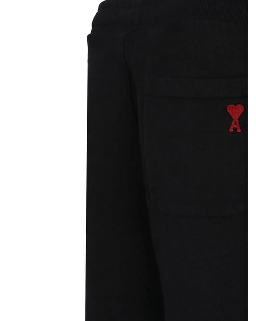 AMI Black Ami De Coeur Tapered Track Pants