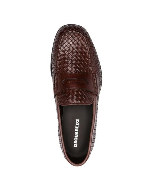 DSquared² Brown Neoclassic Calf Leather Loafers for men