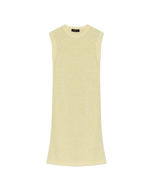Fabiana Filippi White Embellished Sleeveless Mini Dress