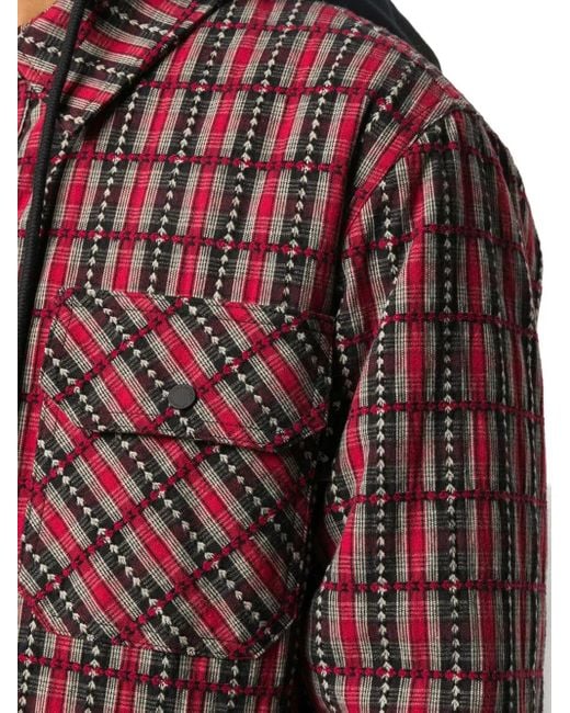 Off-White c/o Virgil Abloh Red Check Hooded Jacket for men