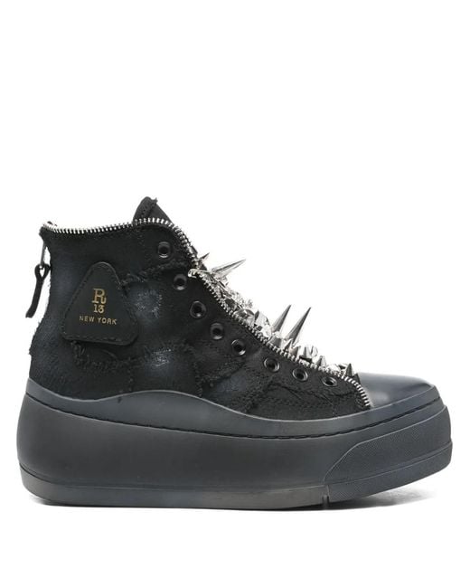 R13 Black Zip-Detail Sneakers