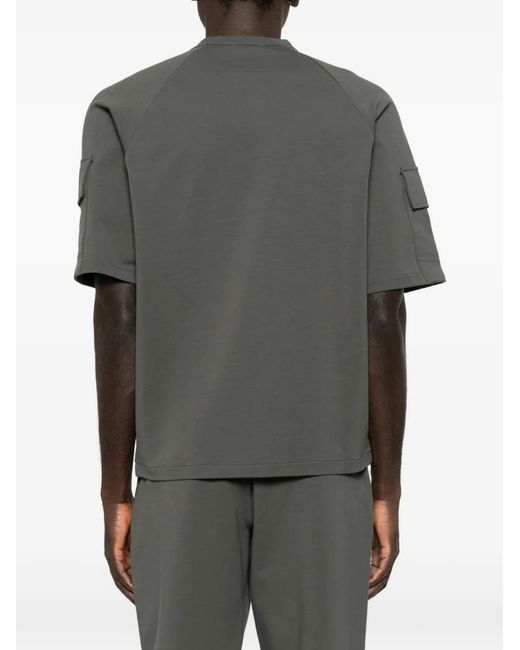C P Company Gray Patch-Pocket Short-Sleeve T-Shirt for men