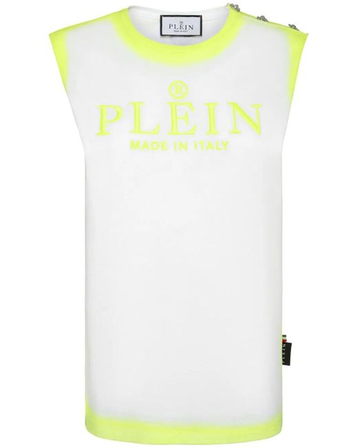 Philipp Plein Tanktop Met Geborduurd Logo in het White