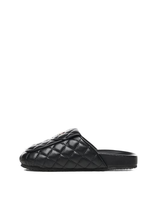 V73 Black Keira Quilted Mules