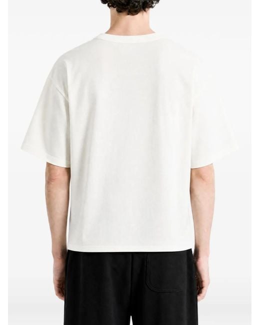 Auralee T-Shirt Van Katoen En Jersey in het White voor heren