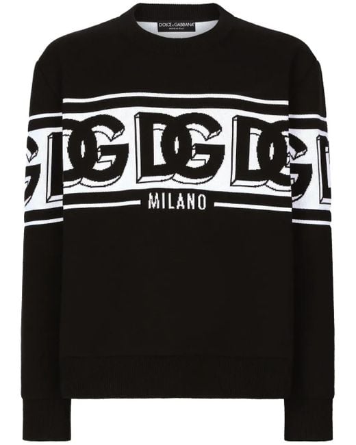 Dolce & Gabbana Black Round-Neck Knitwear for men