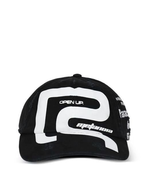 RRR123 Black Graphic Baseball Cap for men