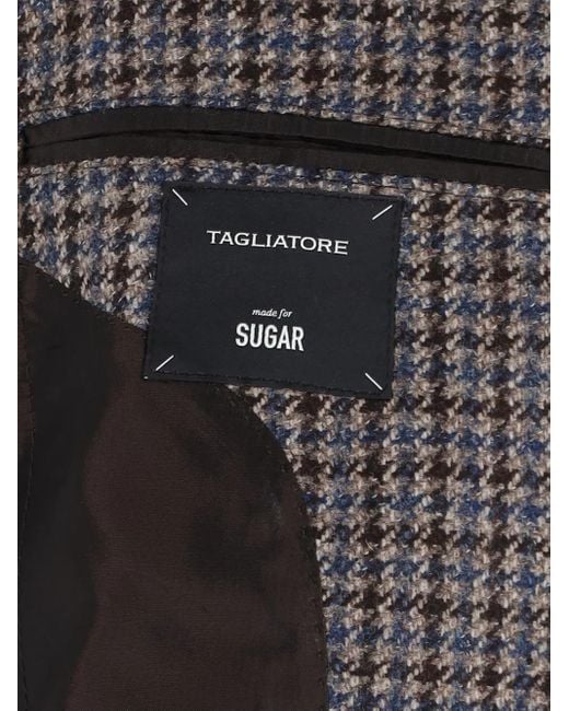 Tagliatore Blazer Met Pied-De-Poule Print in het Gray voor heren