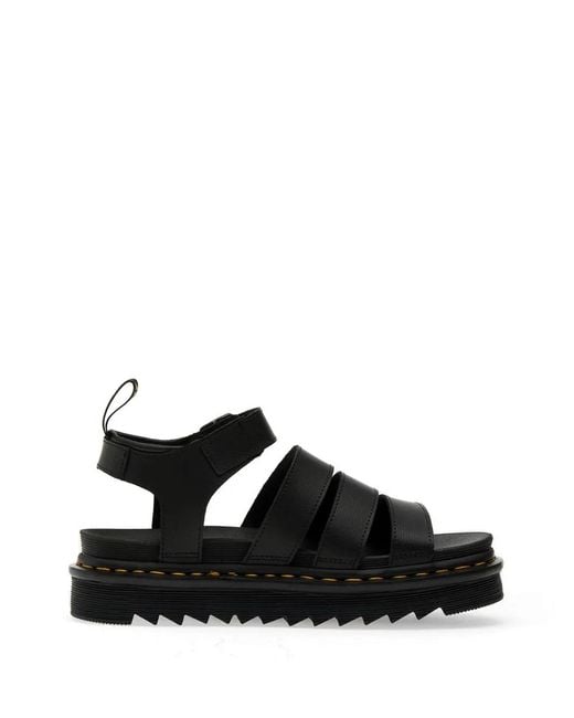 Dr. Martens Black Blaire Athena Buckled Leather Sandals