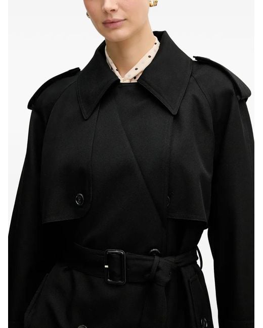 Joop! Black Double-Breasted Trench Coat