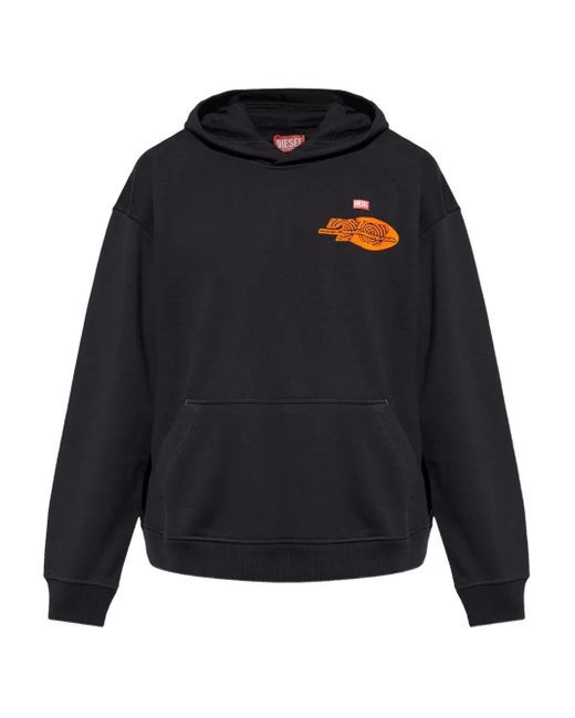 Sudadera con estampado gráfico y capucha DIESEL de hombre de color Blue