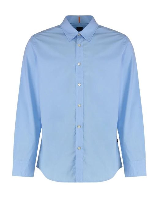 Boss Blue Button-Fastening Shirt for men