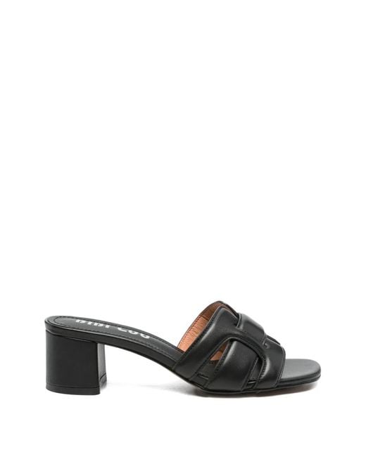 Bibi Lou Black Leather Mules