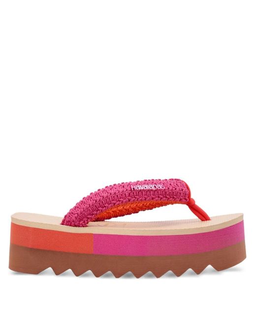 Havaianas Pink Top Chunky Boho Platform Flip-Flops