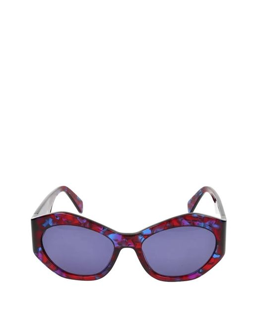 Liu Jo Purple Tortoise-Shell Geometric-Frame Sunglasses