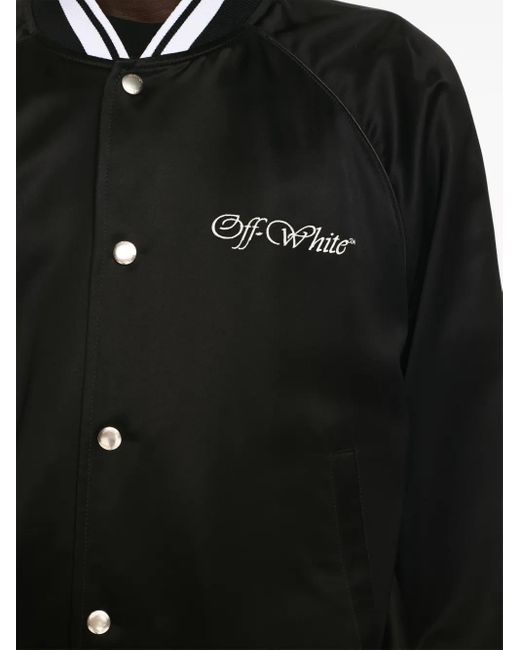 Off-White c/o Virgil Abloh Black Polyester Bomber Jacket With Contrast Detailing for men