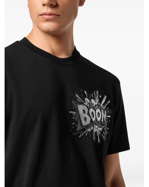メンズ Philipp Plein Boom Tシャツ Black