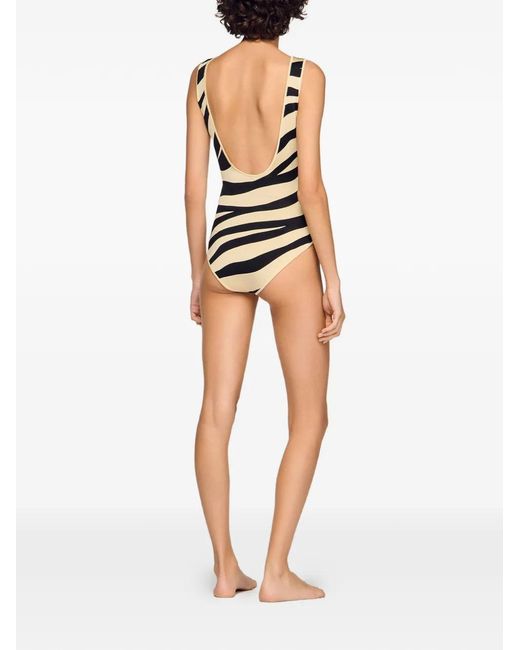 Sandro White Zebra-Print Bodysuit