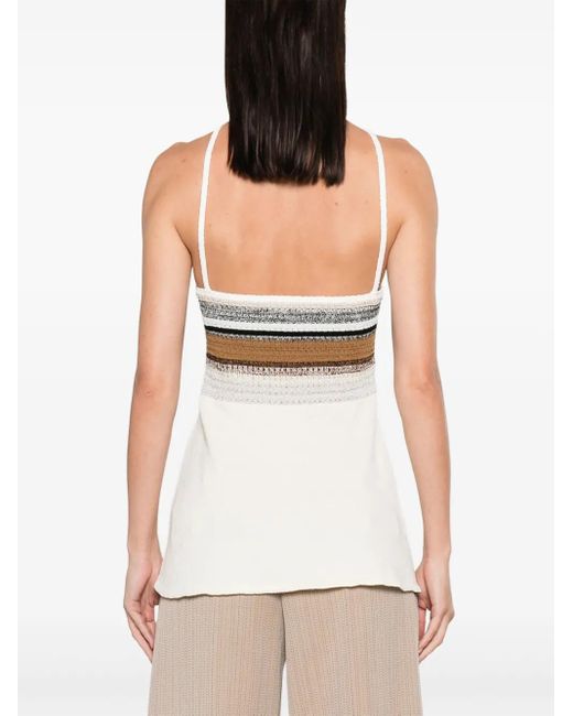 Proenza Schouler Natural Bella Naomi Chochet-panel Top - Women's - Viscose/wool/polyamide/acetate