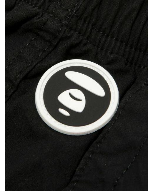 Aape By A Bathing Ape Black Logo-Patch Trousers for men