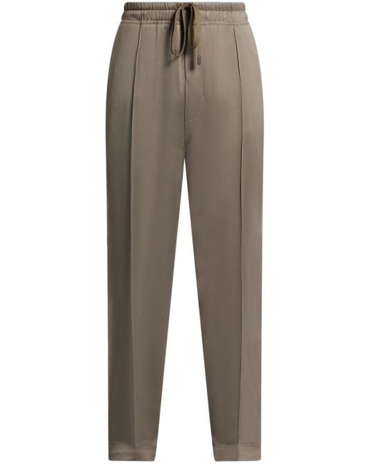 Tom Ford Brown Pintucked Cady Track Pants for men