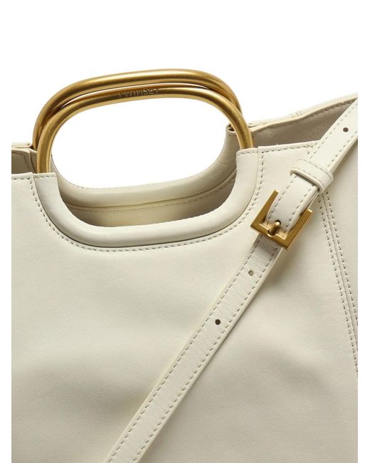 Twinset Natural Sac Cabas En Cuir À Anse En Métal