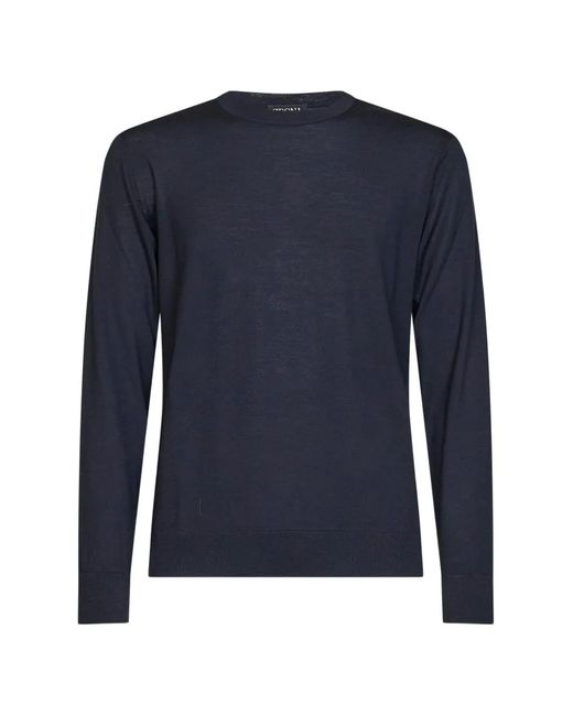 Zegna Blue Ribbed-Trim Sweater for men