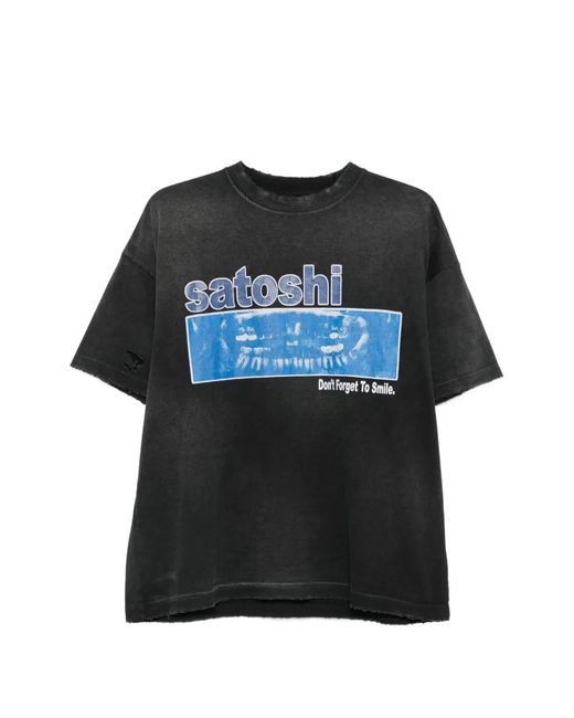 Satoshi Nakamoto Black Graphic-Print T-Shirt for men
