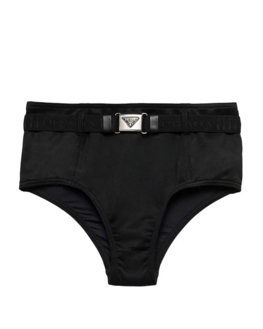 Prada Black Interlock Fabric Bikini Bottom
