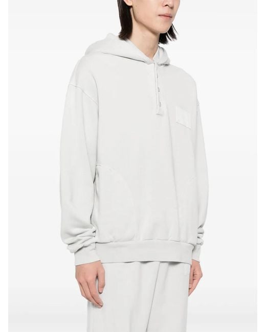 Moschino White Logo Patch Hoodie for men