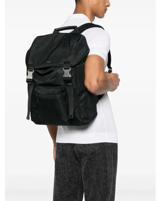Sandro Black Logo-lettering Backpack for men