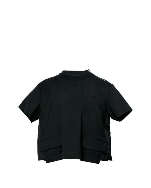Sacai Black Zip-Detail T-Shirt