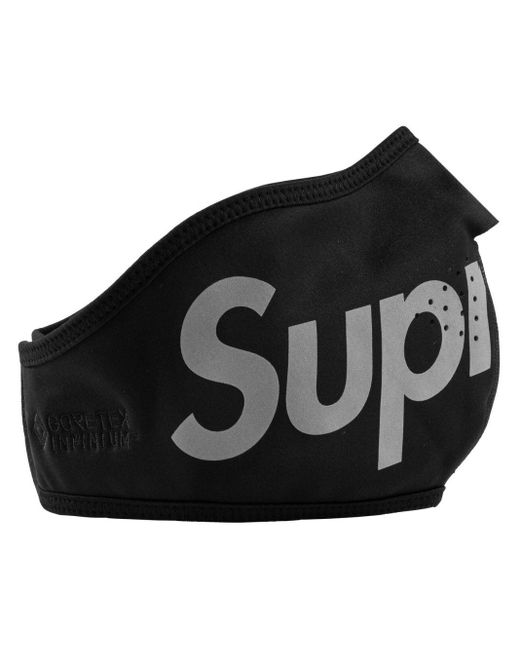 Supreme Black Windstopper Mundschutzmaske mit Logo-Print