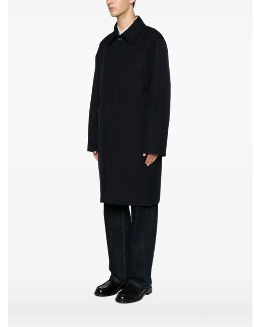 A.P.C. Blue Concealed-Button Coat for men