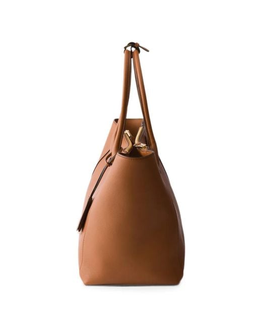 Prada Brown Large Leather Tote Bag