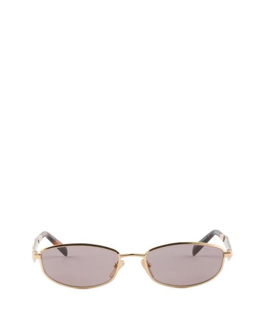 Prada Metallic Sunglasses With Prada Logo