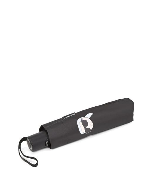 Ombrello Ikon Piccolo di Karl Lagerfeld in Black