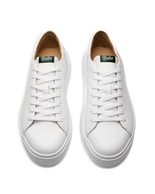 Paraboot White Supernova *Icon Smooth Calf Leather Sneakers With Rubber Sole for men