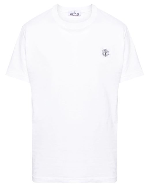 Stone Island T-Shirt mit Kompass-Patch in White für Herren