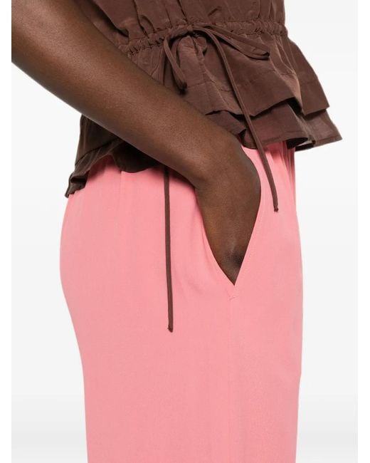 Carla G Pink Elasticated-Waistband Wide-Leg Trousers
