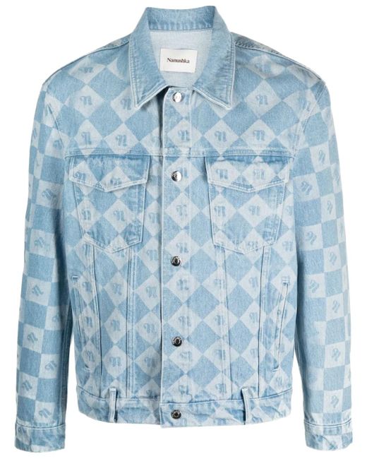 Chaqueta vaquera con monograma Nanushka de hombre de color Blue