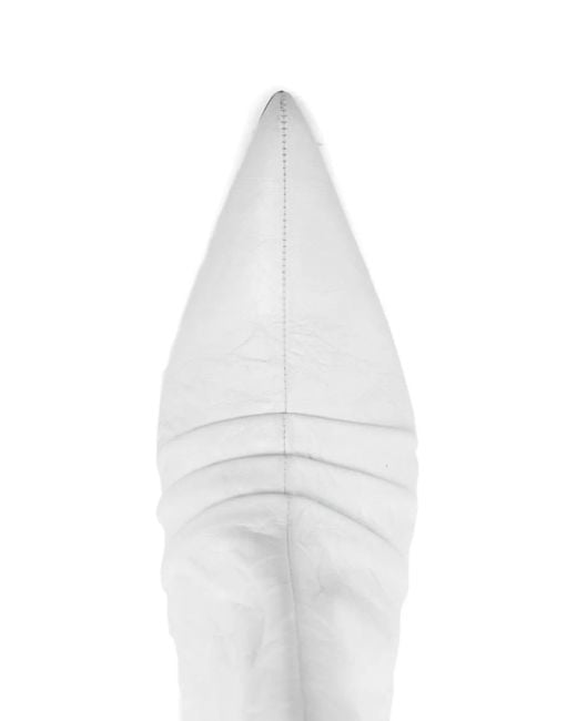 Patrizia Pepe White 75Mm Crinkle Pointed Boots