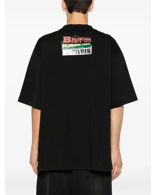 Balenciaga Black Medium Fit T-Shirt for men
