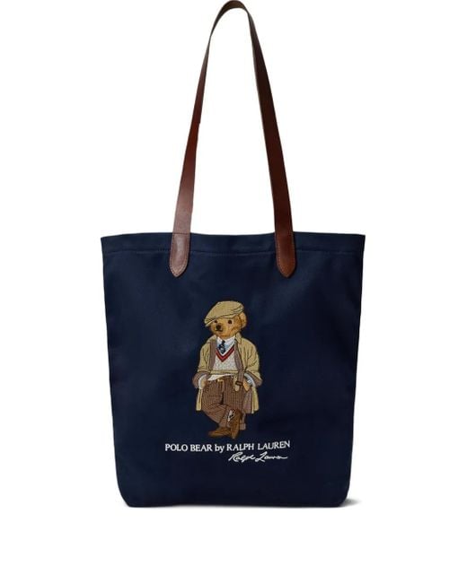 Polo Ralph Lauren Blue Polo Bear-Embroidered Tote Bag for men