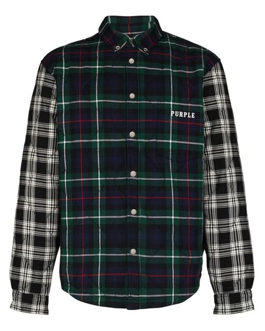 Camisa acolchada con logo Purple Brand de hombre de color Black