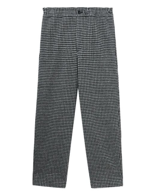 COMME DES GARÇON BLACK Gray Houndstooth-Pattern Trousers for men