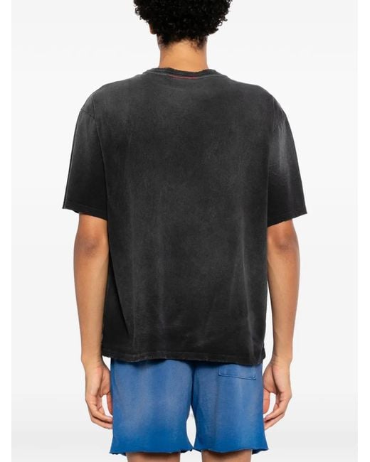 MOOJI MOOJI Black Sun-Faded Distressed T-Shirt for men